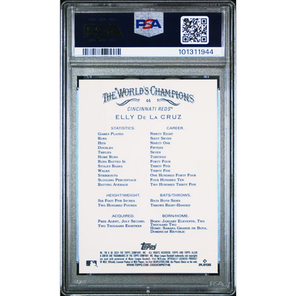 Graded 2024 Topps Allen & Ginter Elly De La Cruz #44 Rookie RC Baseball Card PSA 10 Gem Mint | PSA 10 Gem Mint Graded Rookie Card | vintageantiquesgifts.com