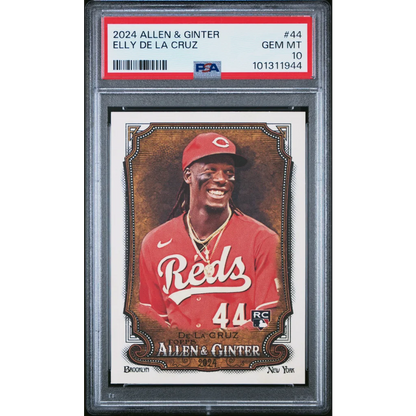 Graded 2024 Topps Allen & Ginter Elly De La Cruz #44 Rookie RC Baseball Card PSA 10 Gem Mint | Hall of Fame Sports Memorabilia | vintageantiquesgifts.com