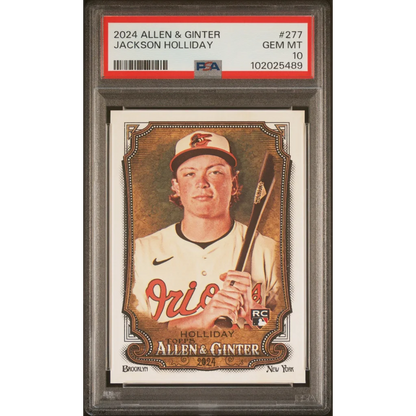 GEM MT 10 Jackson Holliday 2024 Allen & Ginter Baseball Card #277 in perfect condition