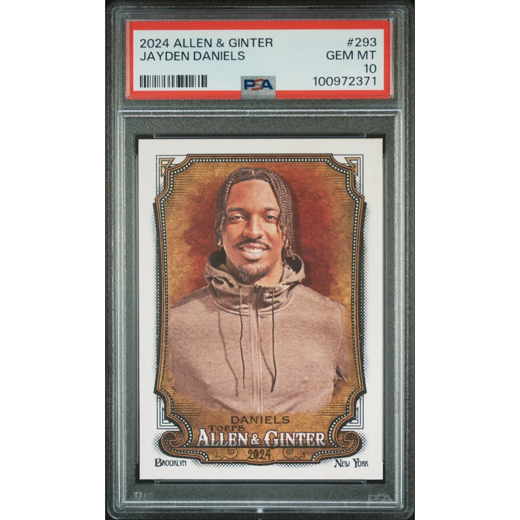 A graded 2024 Topps Allen & Ginter Jayden Daniels football sports card PSA Gem Mint 10