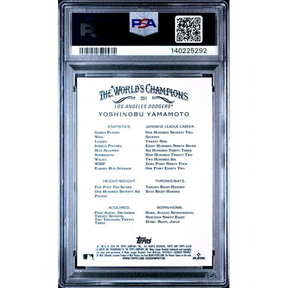Graded 2024 Topps Allen & Ginter Yoshinobu Yamamoto #201 Chrome Xfractor PSA 10
