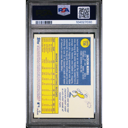 Graded 2024 Topps Archives Jackson Merrill #156 Rookie RC Baseball Card PSA 10 Gem Mint | PSA 10 Gem Mint Graded Rookie Card | vintageantiquesgifts.com