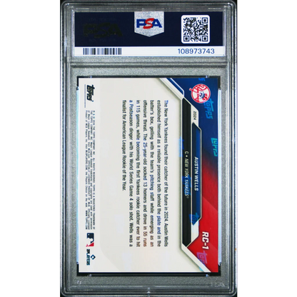 Graded 2024 Topps Now Austin Wells #RC1 Rookie Cup Team Set Rookie RC Baseball Card PSA 10 Gem Mint | PSA 10 Gem Mint Graded Rookie Card | vintageantiquesgifts.com