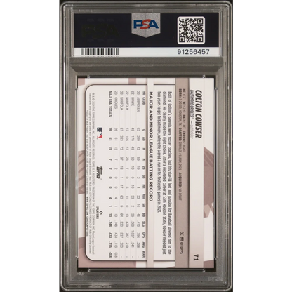 PSA 10 Graded 2024 Topps Big League Colton Cowser #71 Electric Orange Rookie Card