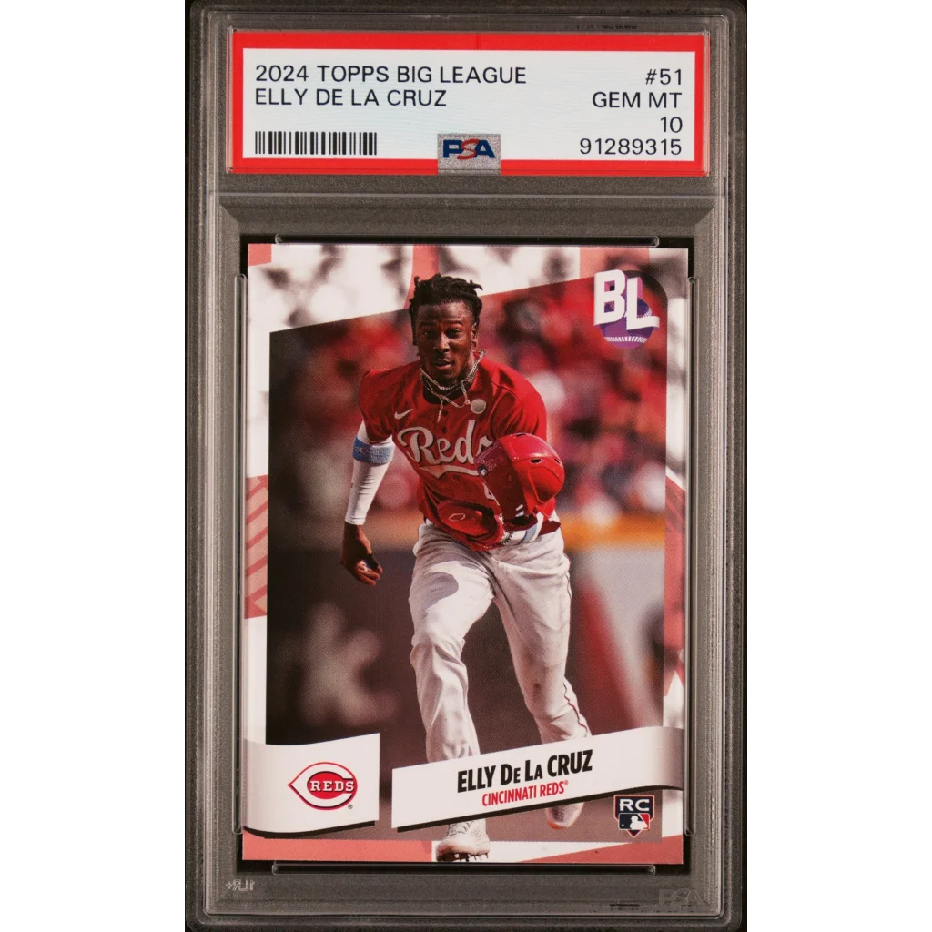 PSA 10 Elly De La Cruz 2024 Topps Big League baseball card, Gem Mint rated