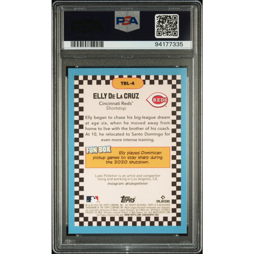 Graded 2024 Topps Big League Elly De La Cruz #TBL4 Big Leaguer Rookie RC Baseball Card PSA 10 Gem Mint | PSA 10 Gem Mint Graded Rookie Card | vintageantiquesgifts.com