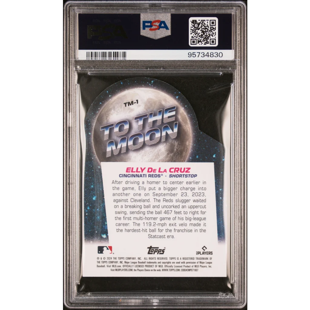 PSA graded Elly De La Cruz To The Moon Die Cut baseball card for collectors