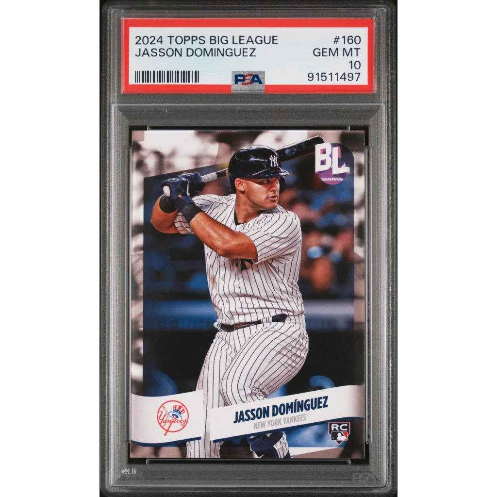 Graded 2024 Topps Big League Jasson Dominguez #160 Rookie RC Baseball Card PSA 10 Gem Mint | Hall of Fame Sports Memorabilia | vintageantiquesgifts.com