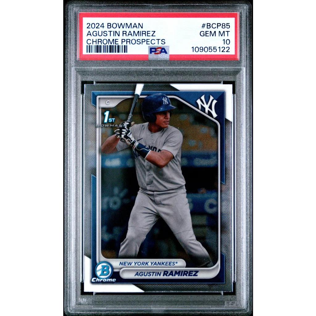 Graded 2024 Topps Bowman Agustin Ramirez #BCP85 Chrome Prospects Rookie RC Baseball Card PSA 10 Gem Mint | Hall of Fame Sports Memorabilia | vintageantiquesgifts.com