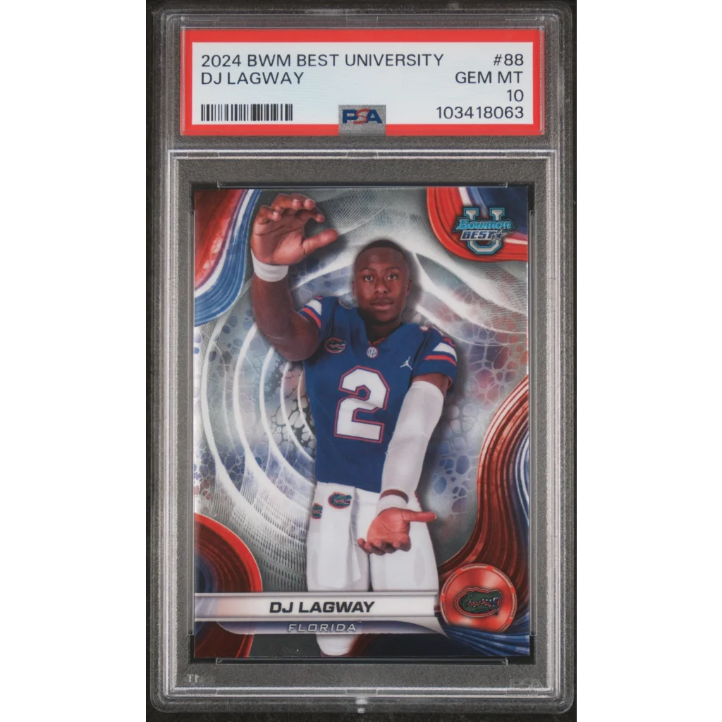 Graded 2024 Topps Bowman Best University DJ Lagway #88 Rookie RC Football Card PSA 10 Gem Mint | Hall of Fame Sports Memorabilia | vintageantiquesgifts.com