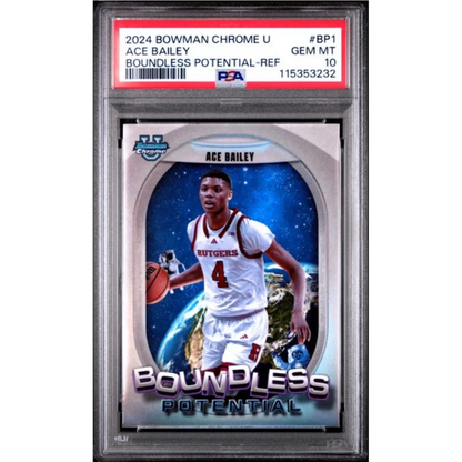 2024 Bowman Chrome U Ace Bailey Rookie RC PSA 10 Gem Mint Slab
