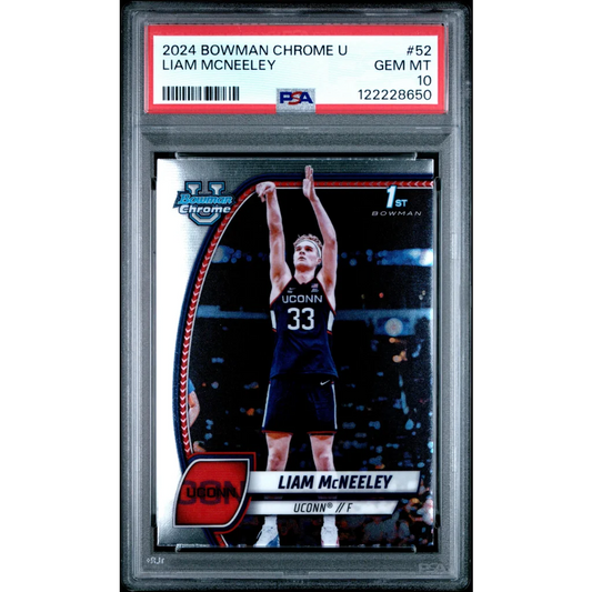 Graded PSA 10 2024 Bowman Chrome U Liam McNeeley #52 Rookie Card
