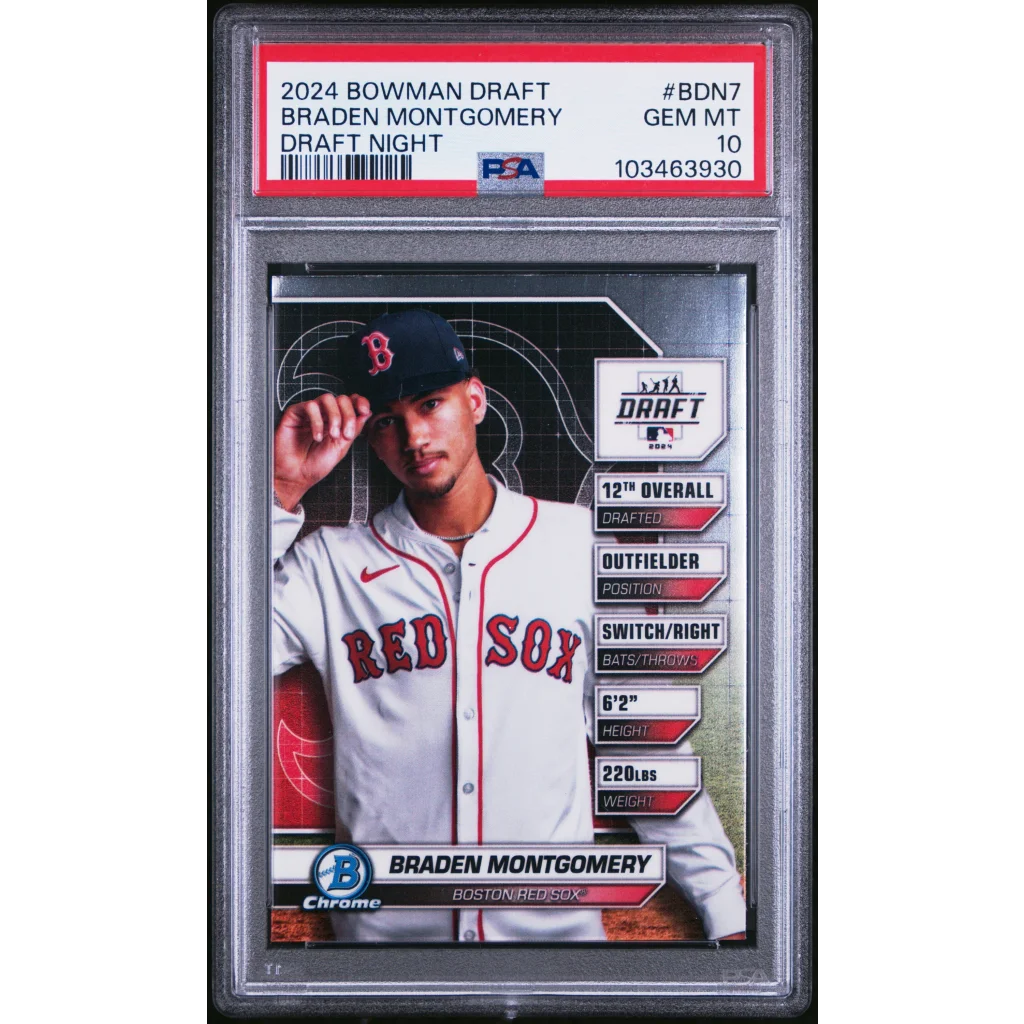 PSA 10 Graded 2024 Bowman Draft Braden Montgomery Red Sox Rookie Card