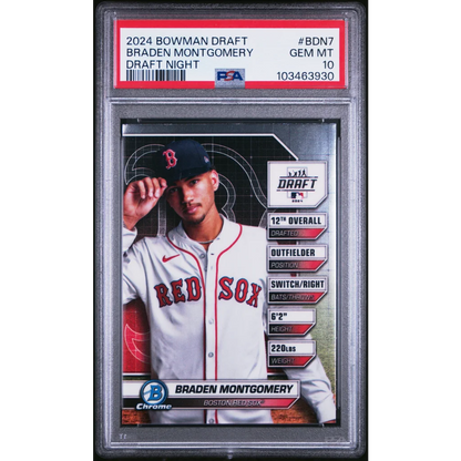 PSA 10 Graded 2024 Bowman Draft Braden Montgomery Red Sox Rookie Card