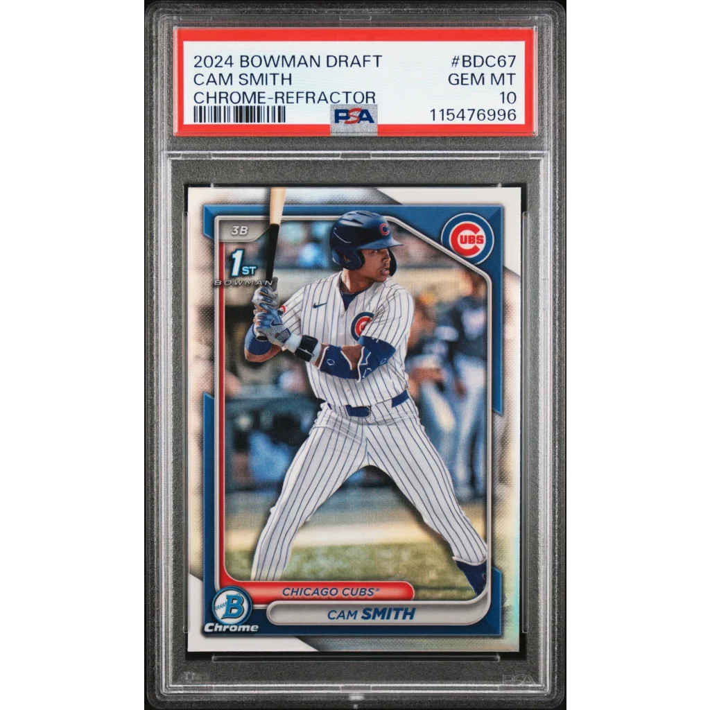 Graded 2024 Topps Bowman Draft Cam Smith #BDC67 Chrome Refractor Rookie RC Baseball Card PSA 10 Gem Mint | Hall of Fame Sports Memorabilia | vintageantiquesgifts.com