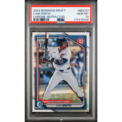 Graded 2024 Topps Bowman Draft Cam Smith #BDC67 Chrome Refractor Rookie RC Baseball Card PSA 10 Gem Mint | Hall of Fame Sports Memorabilia | vintageantiquesgifts.com