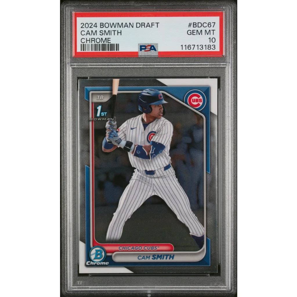 PSA 10 Graded 2024 Bowman Draft Chrome Cam Smith Cubs Rookie Card