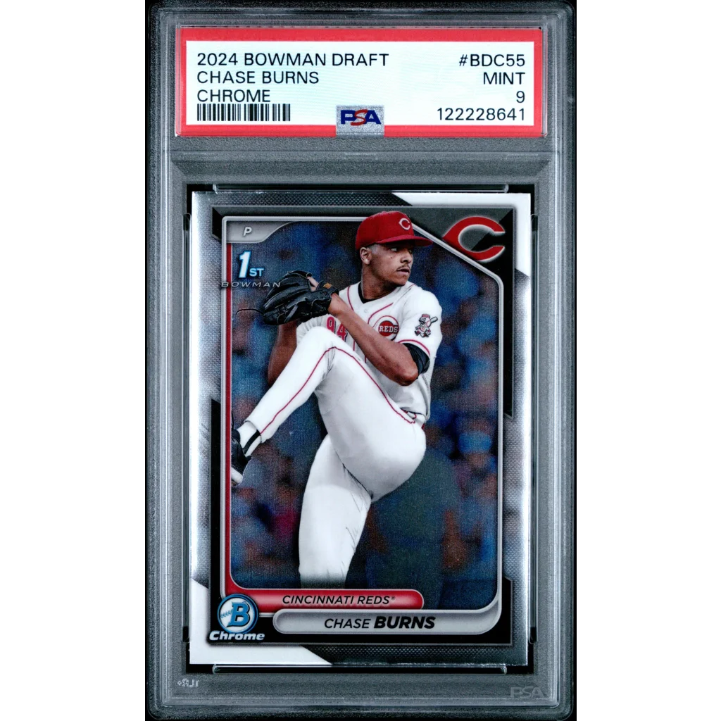 2024 Bowman Draft Chase Burns Chrome PSA Graded Pink Refractor Card
