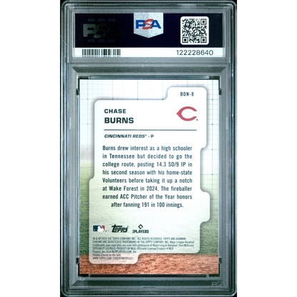 Graded 2024 Topps Bowman Draft Chase Burns #BDN8 Draft Night Rookie RC Baseball Card PSA 9 Mint | PSA 9 Mint Graded Rookie Card | vintageantiquesgifts.com