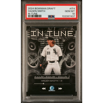 Graded 2024 Topps Bowman Draft Hagen Smith #IT4 In Tune Rookie RC Baseball Card PSA 10 Gem Mint | Hall of Fame Sports Memorabilia | vintageantiquesgifts.com