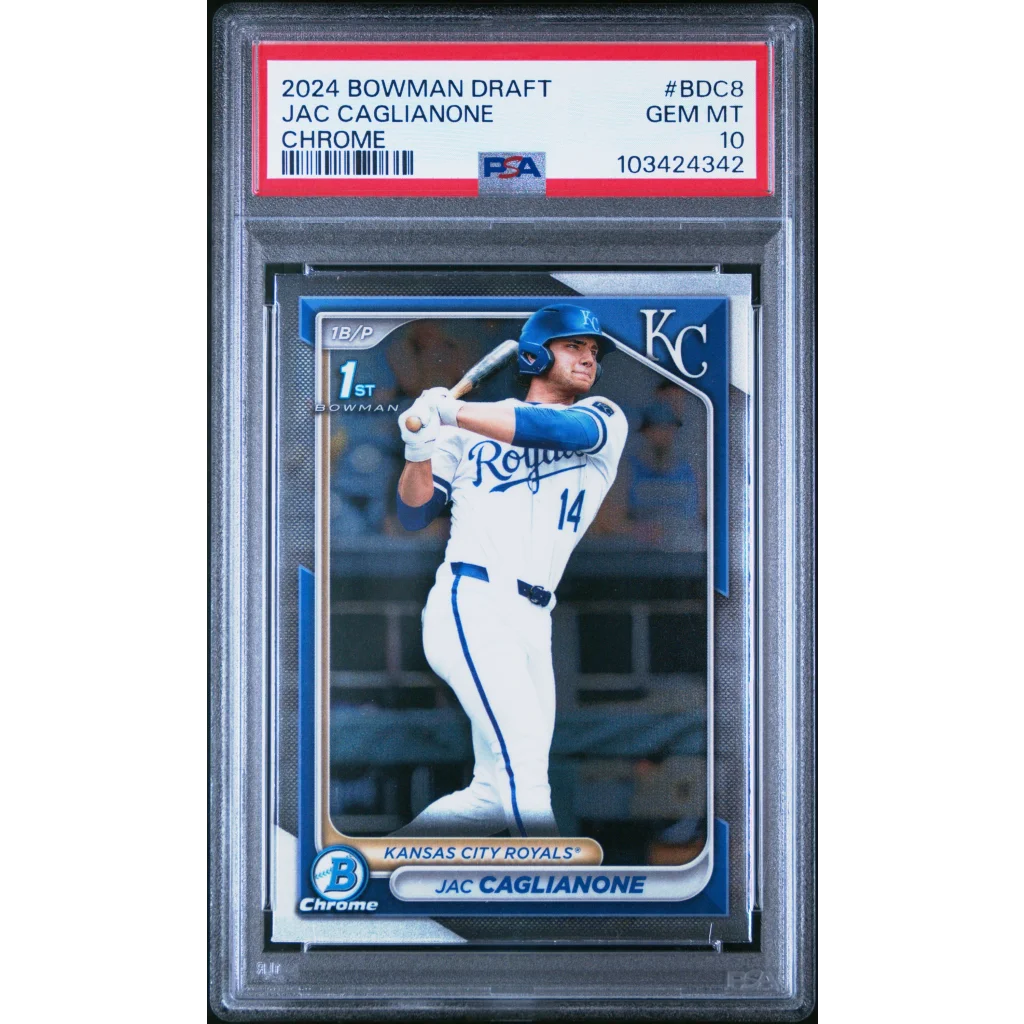 Graded 2024 Topps Bowman Draft Jac Caglianone #BDC8 Chrome Rookie RC Baseball Card PSA 10 Gem Mint | Hall of Fame Sports Memorabilia | vintageantiquesgifts.com