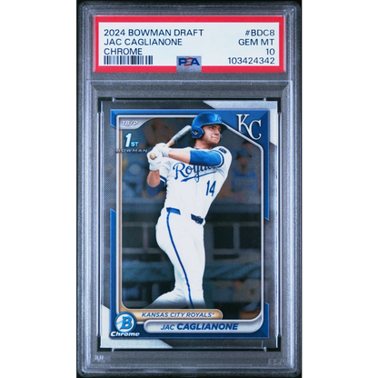 Graded 2024 Topps Bowman Draft Jac Caglianone #BDC8 Chrome Rookie RC Baseball Card PSA 10 Gem Mint | Hall of Fame Sports Memorabilia | vintageantiquesgifts.com