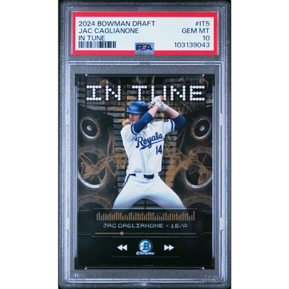 Graded 2024 Topps Bowman Draft Jac Caglianone #IT5 In Tune Rookie RC Baseball Card PSA 10 Gem Mint | Hall of Fame Sports Memorabilia | vintageantiquesgifts.com