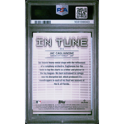 PSA graded Jac Caglianone baseball card displayed in authentic product packaging
