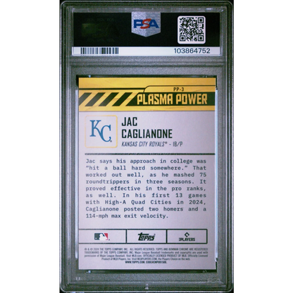 PSA 10 Graded 2024 Topps Bowman Draft Jac Caglianone Plasma Power Rookie Card