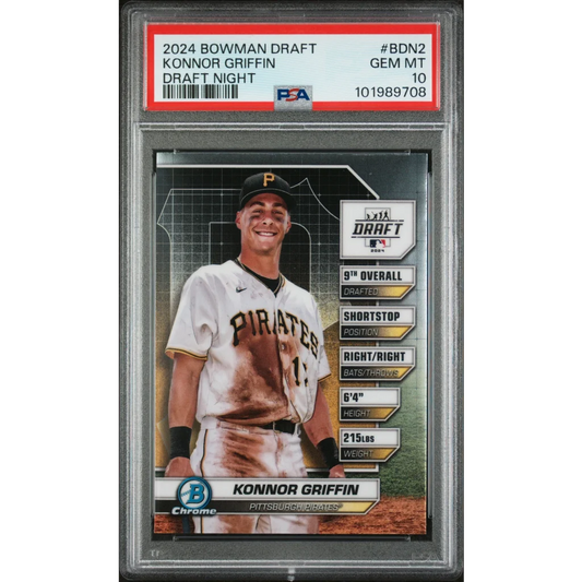 2024 Bowman Draft Konnor Griffin Pirates PSA 10 Gem Mint RC card