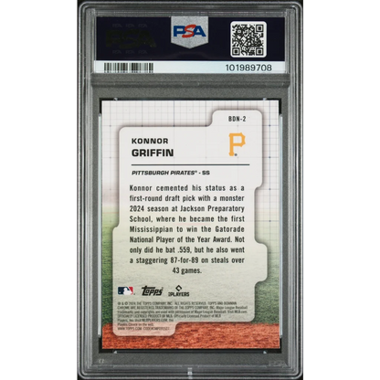 PSA 10 Graded 2024 Topps Bowman Draft Konnor Griffin Pirates Rookie Card