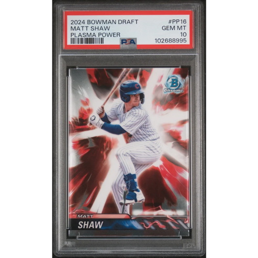 Graded 2024 Topps Bowman Draft Matt Shaw #PP16 Plasma Power Rookie RC Baseball Card PSA 10 Gem Mint | Hall of Fame Sports Memorabilia | vintageantiquesgifts.com