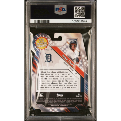 Graded 2024 Topps Bowman Draft Max Clark #BIA19 In Action Rookie RC Baseball Card PSA 10 Gem Mint | PSA 10 Gem Mint Graded Rookie Card | vintageantiquesgifts.com