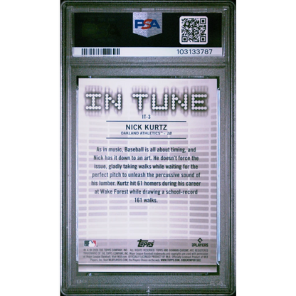 Graded 2024 Topps Bowman Draft Nick Kurtz #IT3 In Tune Rookie RC Baseball Card PSA 10 Gem Mint | PSA 10 Gem Mint Graded Rookie Card | vintageantiquesgifts.com