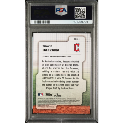 Graded 2024 Topps Bowman Draft Travis Bazzana #BDN1 Draft Night Rookie RC Baseball Card PSA 10 Gem Mint | PSA 10 Gem Mint Graded Rookie Card | vintageantiquesgifts.com