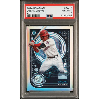 Graded 2024 Topps Bowman Dylan Crews #BAI13 AI Rookie RC Baseball Card PSA 10 Gem Mint | Hall of Fame Sports Memorabilia | vintageantiquesgifts.com