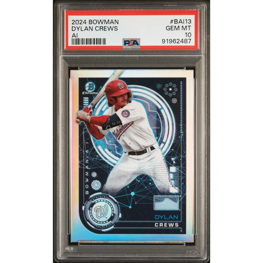 Graded 2024 Topps Bowman Dylan Crews #BAI13 AI Rookie RC Baseball Card PSA 10 Gem Mint | Hall of Fame Sports Memorabilia | vintageantiquesgifts.com