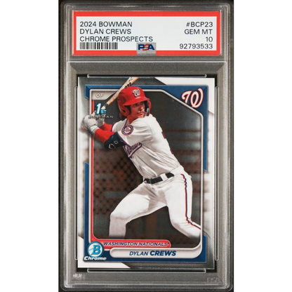 PSA 10 Graded 2024 Bowman Chrome Dylan Crews Rookie Card