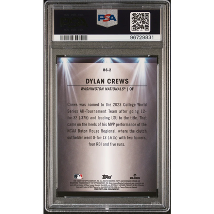 Graded 2024 Topps Bowman Dylan Crews #BS2 Spotlights Aqua Refractor /125 Rookie RC Baseball Card PSA 10 Gem Mint