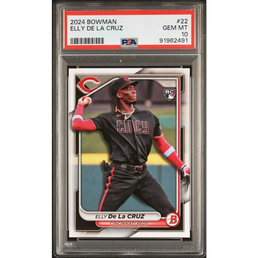 Graded 2024 Topps Bowman Elly De La Cruz #22 Rookie RC Baseball Card PSA 10 Gem Mint | Hall of Fame Sports Memorabilia | vintageantiquesgifts.com
