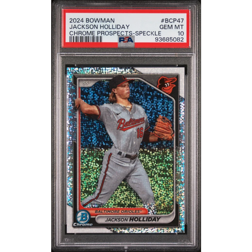 PSA 10 Jackson Holliday Chrome Speckle Rookie Card with GEM MT 10 rating