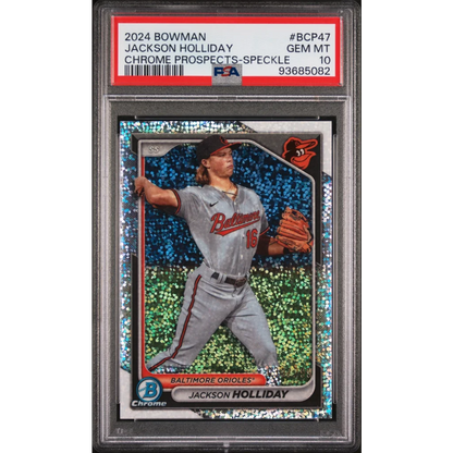 PSA 10 Jackson Holliday Chrome Speckle Rookie Card with GEM MT 10 rating