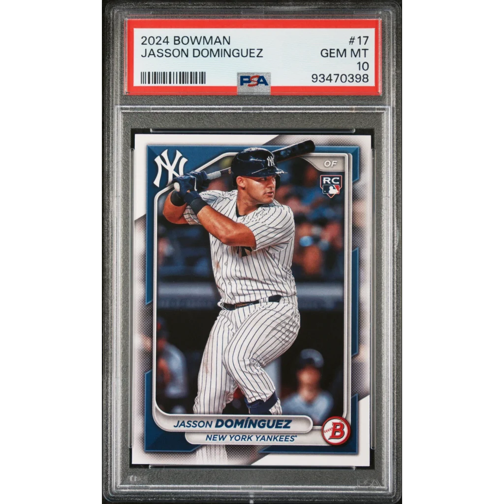 Graded 2024 Topps Bowman Jasson Dominguez #17 Rookie RC Baseball Card PSA 10 Gem Mint | Hall of Fame Sports Memorabilia | vintageantiquesgifts.com
