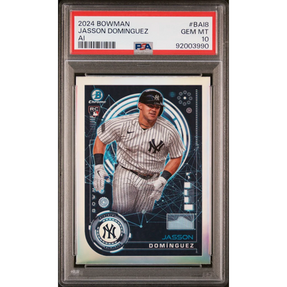Graded 2024 Topps Bowman Jasson Dominguez #BAI8 AI Rookie RC Baseball Card PSA 10 Gem Mint | Hall of Fame Sports Memorabilia | vintageantiquesgifts.com
