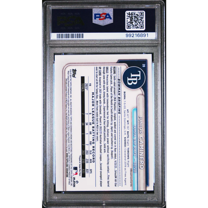 Graded 2024 Topps Bowman Mega Box Junior Caminero #20 Chrome Rookie RC Baseball Card PSA 10 Gem Mint | PSA 10 Gem Mint Graded Rookie Card | vintageantiquesgifts.com