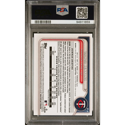 Graded 2024 Topps Bowman Mega Box Walker Jenkins #43 Rookie RC Baseball Card PSA 10 Gem Mint | PSA 10 Gem Mint Graded Rookie Card | vintageantiquesgifts.com