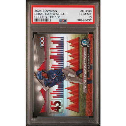 Graded PSA 10 2024 Topps Bowman Sebastian Walcott Scouts Top 100 Rookie Card