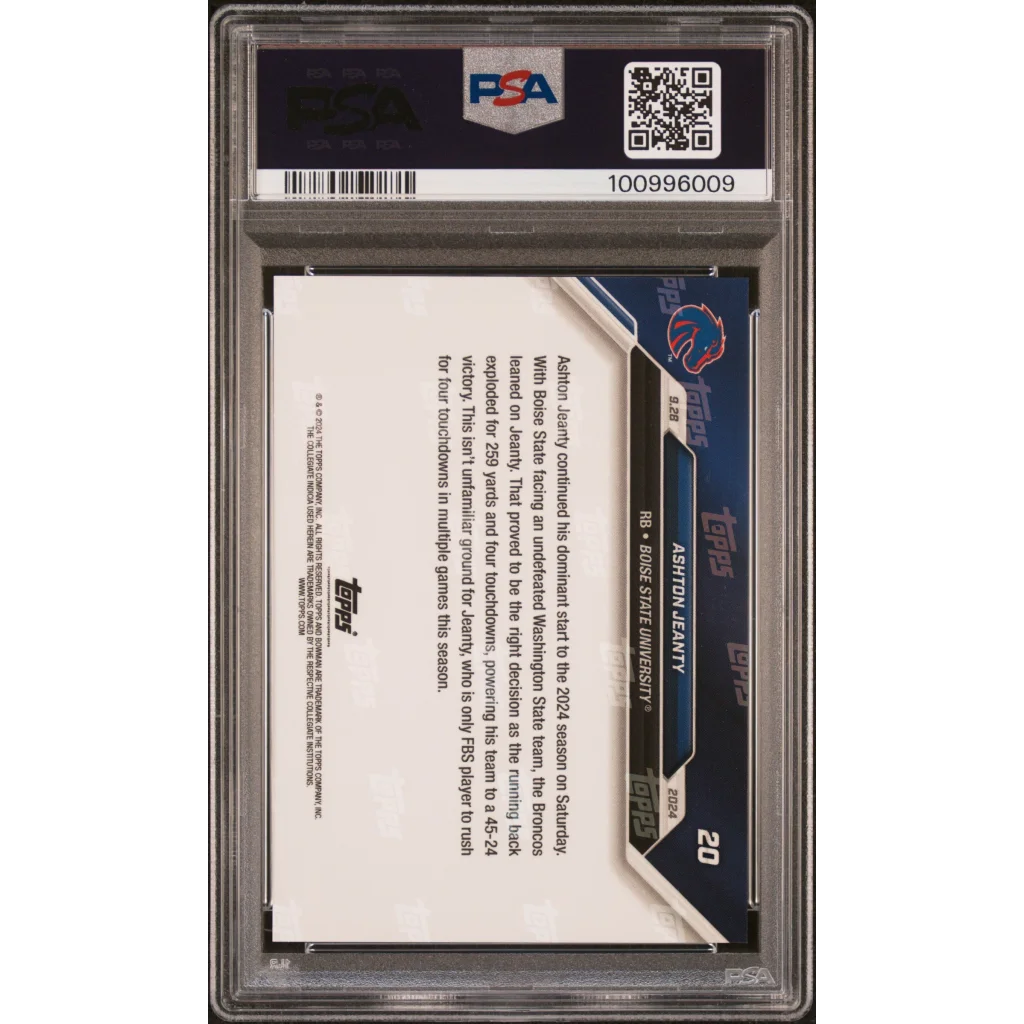 PSA 10 Graded 2024 Topps Bowman U Now Ashton Jeanty #20 Rookie RC Card