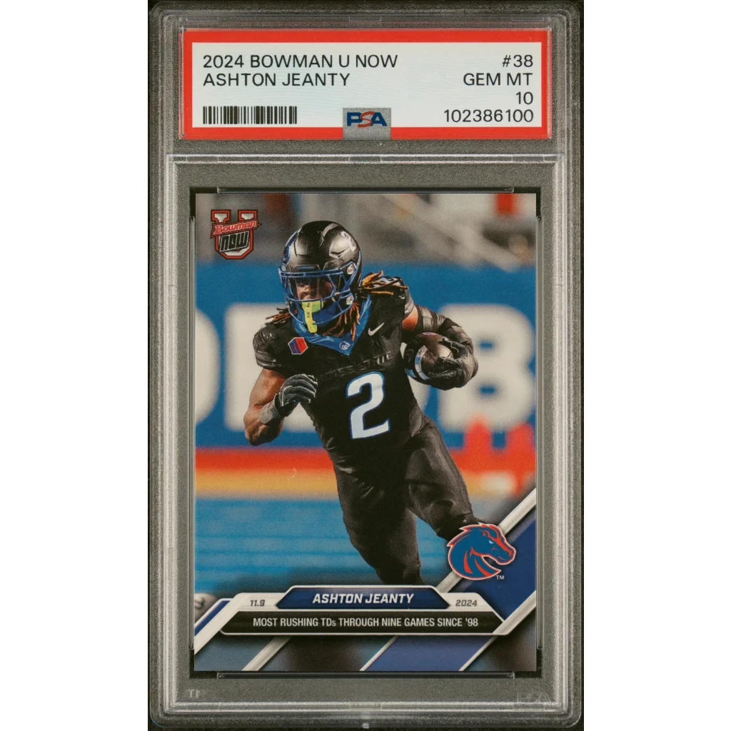 Graded 2024 Topps Bowman U Now Ashton Jeanty #38 Rookie RC Football Card PSA 10 Gem Mint | Hall of Fame Sports Memorabilia | vintageantiquesgifts.com