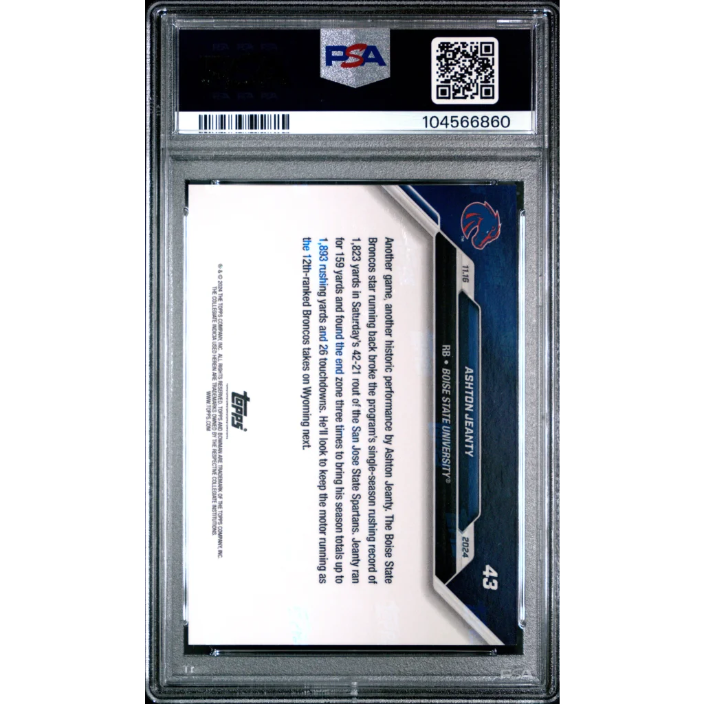 PSA graded Ashton Jeanty football card for collectors and sports card fans